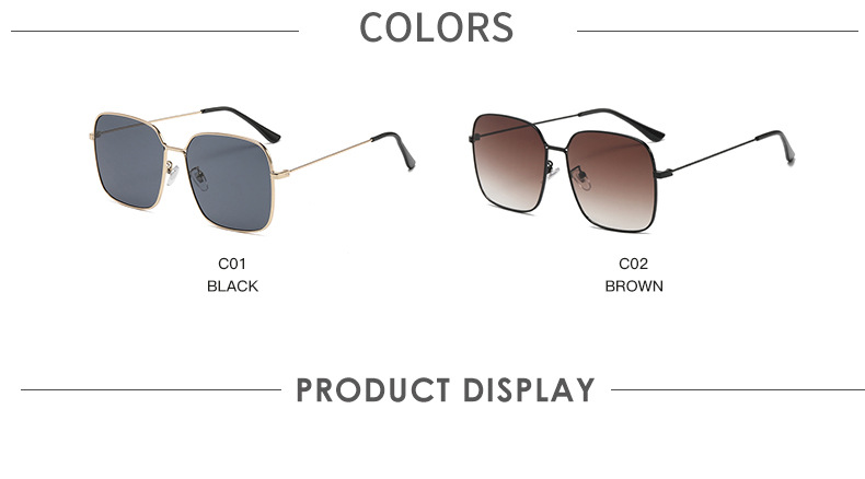 Fashion Solid Color Pc Square Full Frame Womens Sunglassespicture5