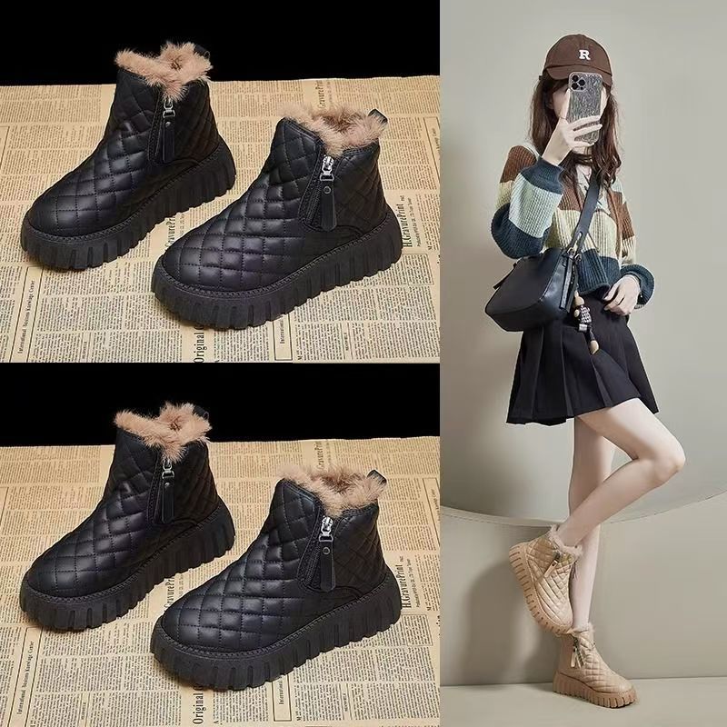 Stivali da neve antiscivolo da donna, nuovi stivali da neve invernali in velluto ispessito, stivali da donna in cotone caldo e resistente_voghion.com