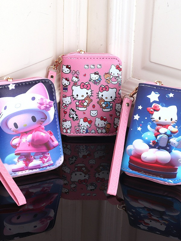 Comercio exterior transfronterizo Hello Kitty gato de dibujos animados lindo dibujos animados niños Niña estudiante titular de la tarjeta monedero