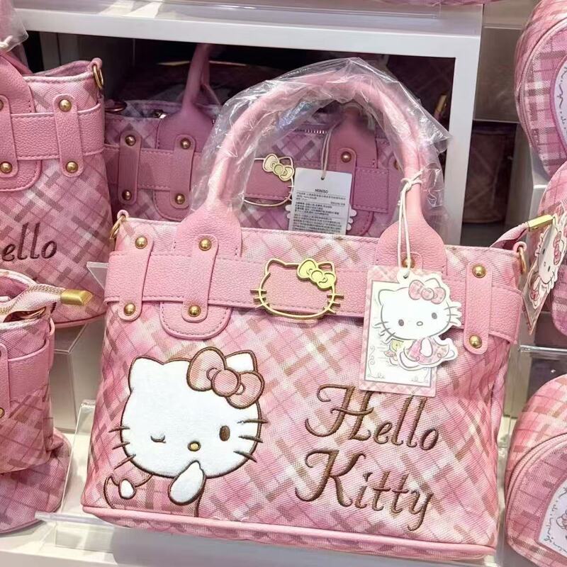 Miniso's Same Style Hello Kitty Small Square Bag, New Cute Cartoon Large-Capacity Bag, Hand-Held Crossbody Bag Miniso's Same Style Hello Kitty Small Square Bag, New Cute Cartoon Large-Capacity Bag, Hand-Held Crossbody Bag