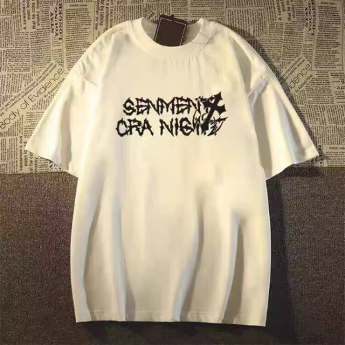 Oversize Hip-Hop Short-Sleeve T-Shirt for Men - Summer Trendy Cool and Suave Style with Small Collar Top Clothing
