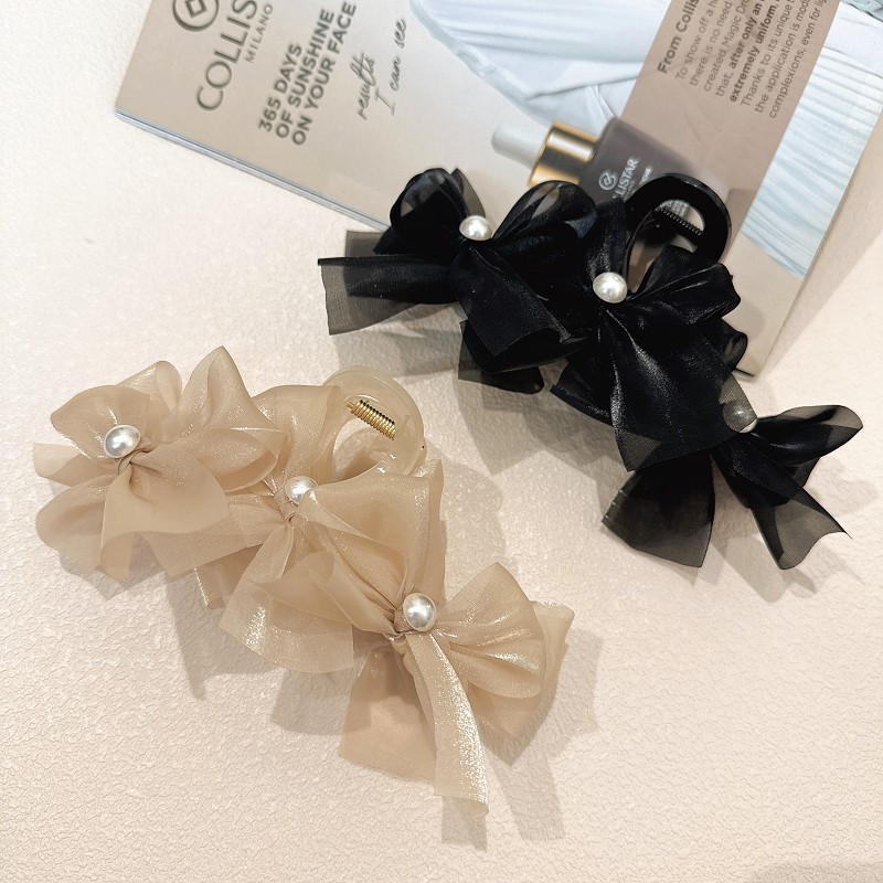 1 Piece Quantity Vintage Style Women's Bow Knot Arylic Organza Hair Claws
