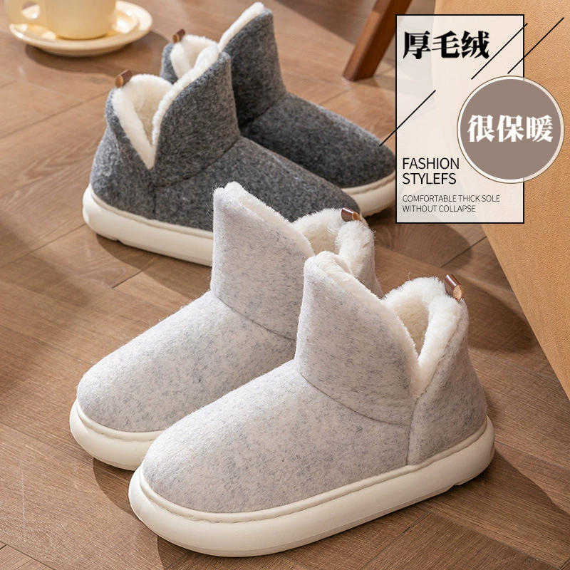 Теплые снежные сапоги женские повседневные хлопковые сапоги модные дикие туфли 2023 осень-зима новые бархатные толстые хлопчатобумажные туфли оптом