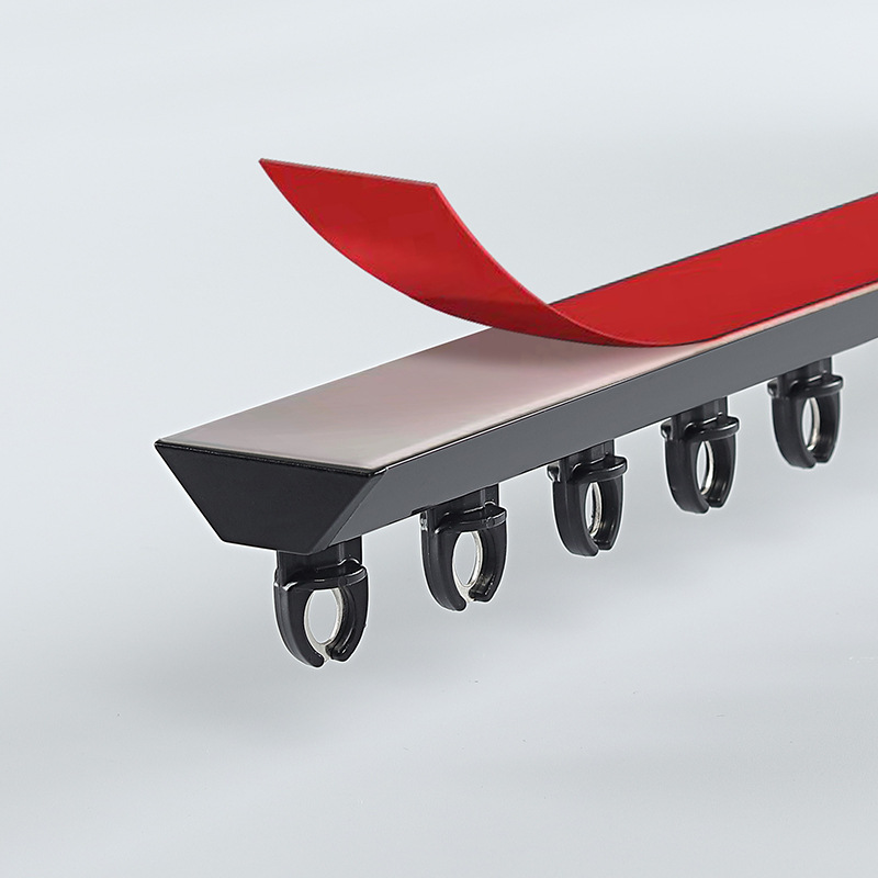 Rack de cortina sin agujeros transfronterizos mudo oculto V-tipo ultrafino cortina deslizante Luz de lujo de aleación de aluminio image 10
