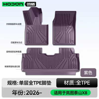 Modelə uyğun ayaqaltı – Carpet Accessories Collection - lantu-taishan-x8-26-models-single-layer-foot-pad-purple-tpe-economical-and-ordinary-style