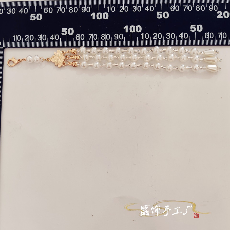 仿珍珠流苏可拆卸龙虾扣流苏穗子汉服古风发簪头饰旗袍挂件步摇详情12