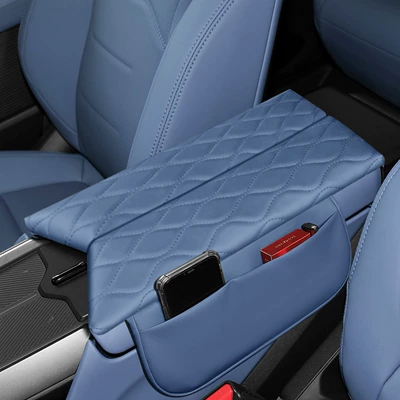 Armrest box pad Armrest Box Cover Special Leather - extreme-01-blue