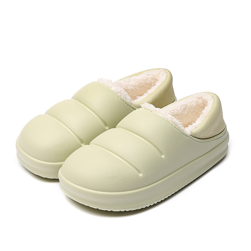 Zapatillas de algodón impermeables zapatos acolchados cálidos de otoño e invierno de las mujeres para el hogar interior caca en casa sensación confinamiento zapatos acolchados de algodón para hombres invierno