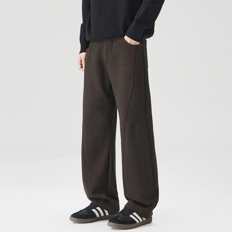 Anyang Sheep Wool Old Money Style Men's Heavyweight Casual Pants 2026 Autumn New Loose Straight Long Pants Cross-Border Anyang Sheep Wool Old Money Style Men's Heavyweight Casual Pants 2026 Autumn New Loose Straight Long Pants Cross-Border