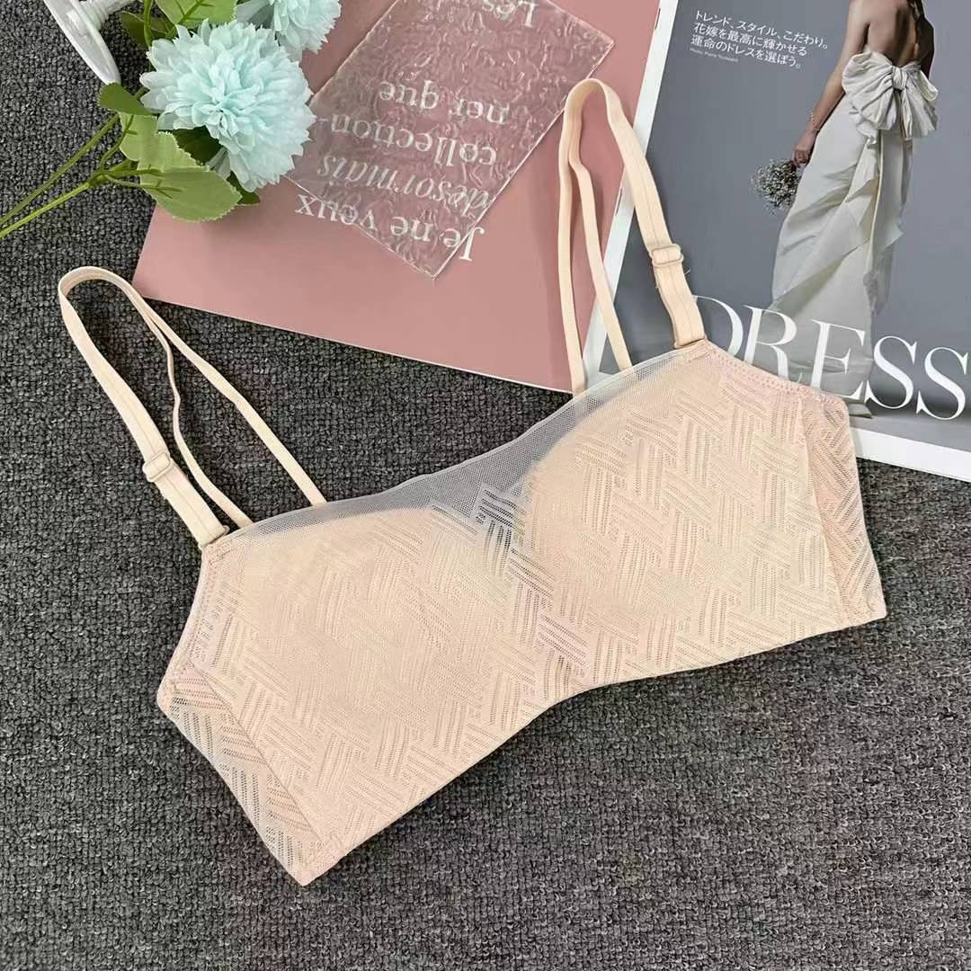 Nuevo sujetador de encaje de moda de encaje jacquard transpirable ajustable confortable anti-caída se reúne en tres filas de botones