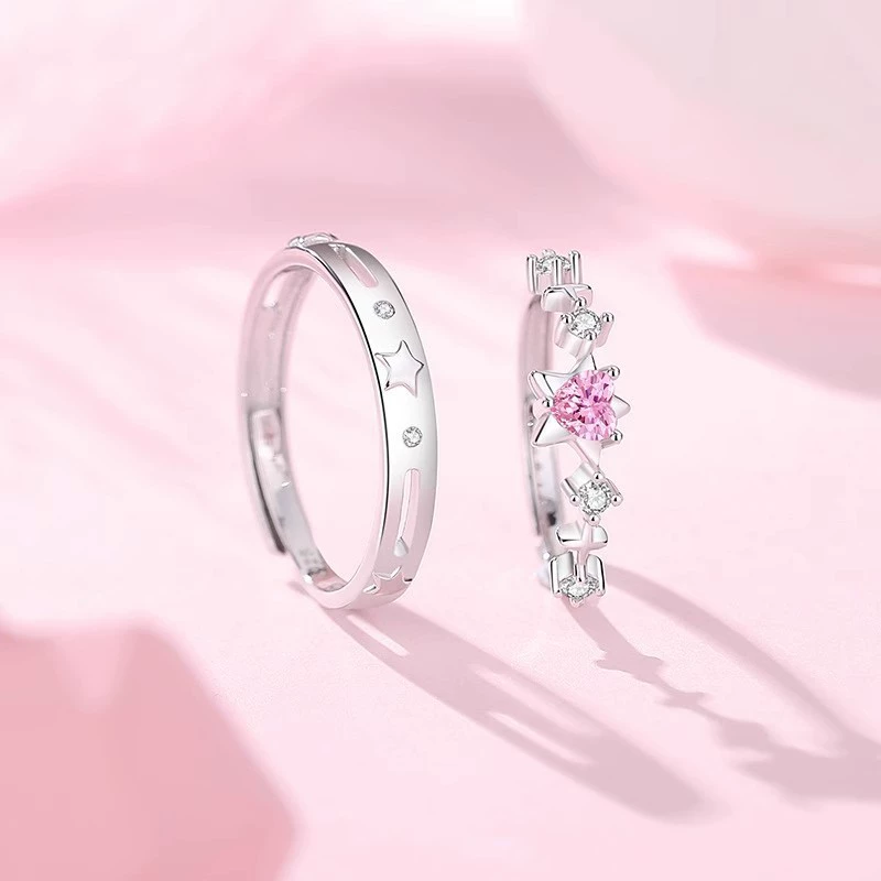 Small fresh ring with zircon for men and women, for beloved, Birthday gift, on index finger