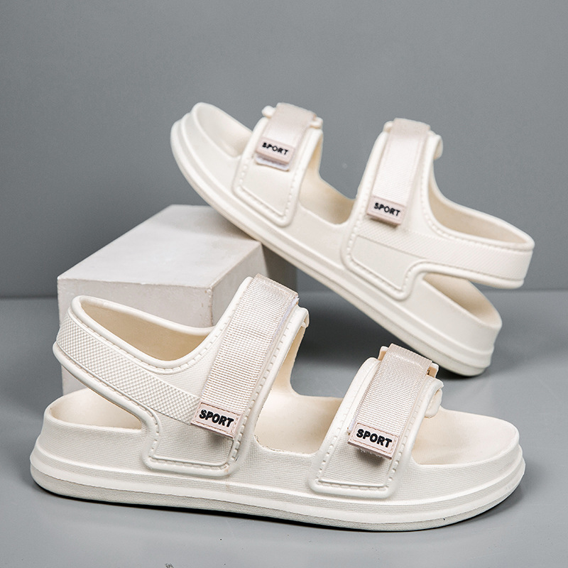 Sandalias de color sólido para hombres pareja de verano nueva moda de zapatos de playa casuales con suela suave zapatos romanos vietnamitas transfronterizos