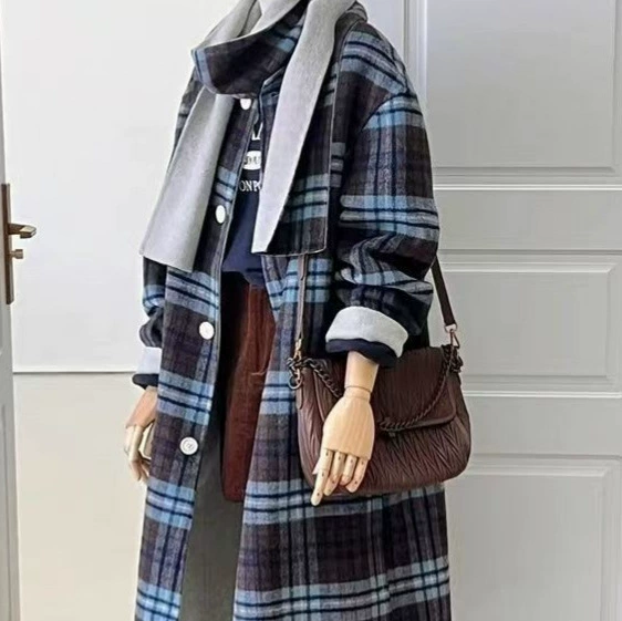 Net Red Bong 2024 новый двухсторонний шерстяной пальто осень-зима