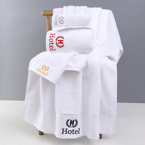 Hotel bath towel cotton wholesale star beauty salon hotel large towel custom hot spring bath pure cotton white bath towel