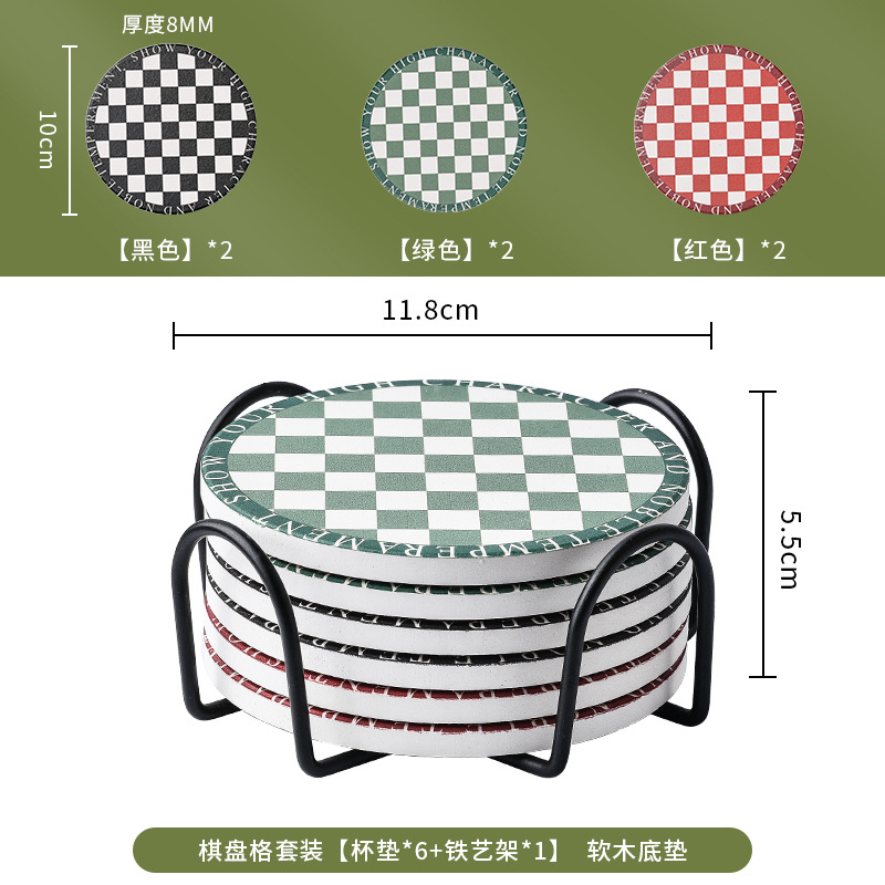 Luz de lujo creativo posavasos de cerámica estera de aislamiento estera impermeable mantel absorbente traje de montaña antideslizante estera de corcho