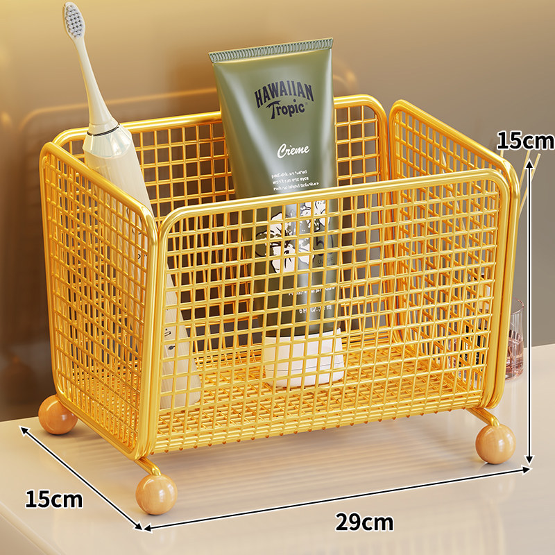 Organizador de Baño para Lavabo de Hierro, Sin Perforación, para Escritorio image 11