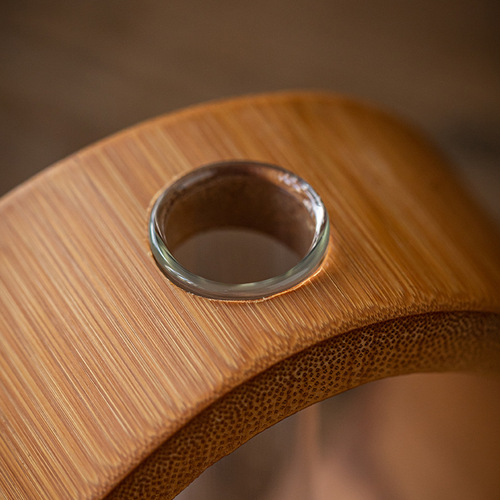 Creative Chinese retro round flower arrangement, Zen bamboo tube hydroponic mini flower arrangement, desktop ornament, small bamboo vase