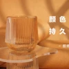 Утолщённый шестигранный, янтарный с вертикальными полосами