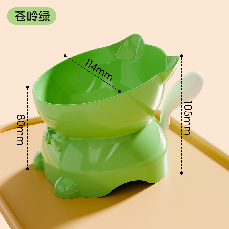 花螗季猫碗陶瓷猫食盆高脚猫咪饭碗水碗防打翻斜口猫碗不锈钢猫碗|undefined