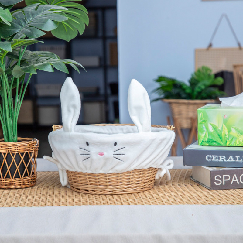 Cestas de huevos de conejo de Pascua de diseño de sauce personalizado decoración de boda dulces canasta de regalo mano mano mano de regalo canasta de transporte