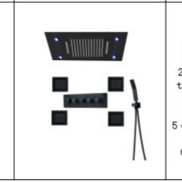 Ducha oculta montado en la pared control inteligente música altavoz LED temperatura constante incrustado cascada rociador superior HI05044B