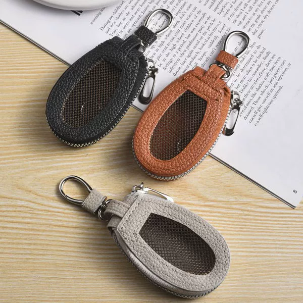 New Foreign Trade Style Simple Zipper Key Bag, Fashionable Short Zipper Wallet, Multifunctional High-End Car Key Case for Men
