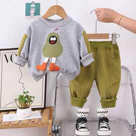 新款儿童套装男童卫衣婴儿衣服春秋帅洋气宝宝春装两件套休闲童