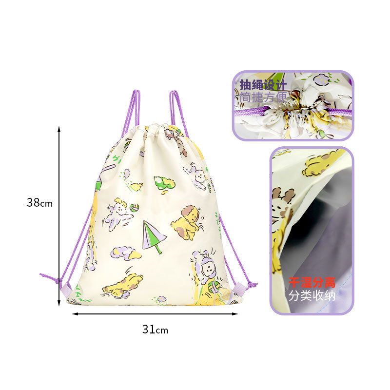 보라색 조임끈//PVC 내부 가방 저렴한 모델