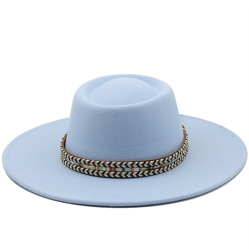 Fashion Ethnic Autumn And Winter Men's And Women's Couple Broad-brimmed Hat display picture 3