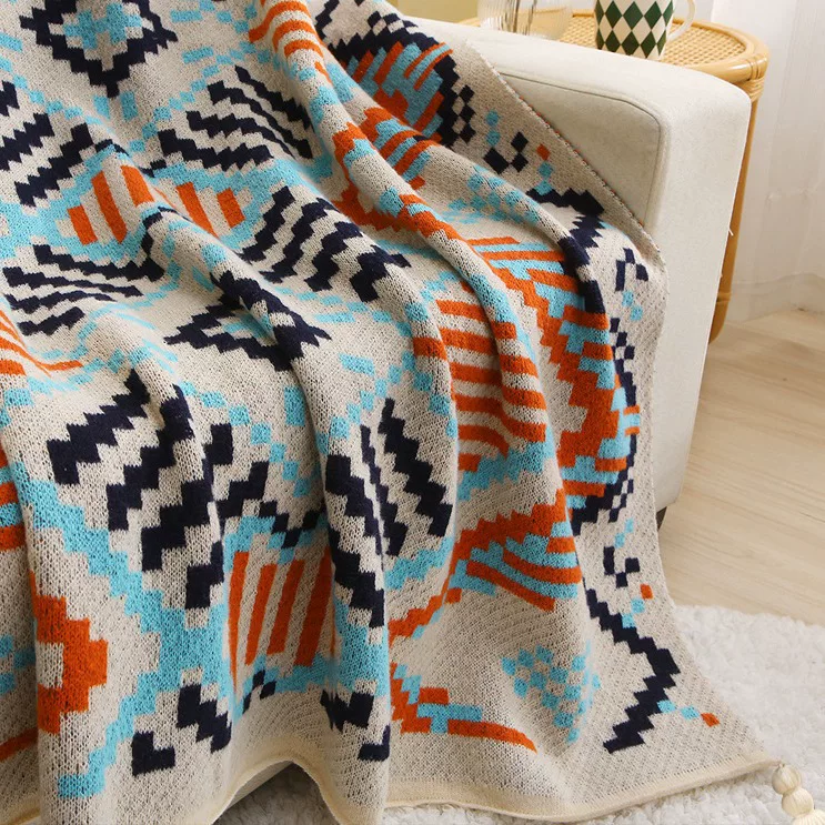 Duvet for sleep, knitted sofa, boho style
