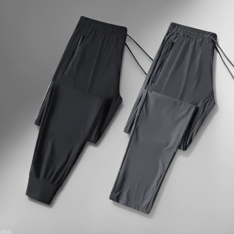 FICAKLON FIKannon Ice Шелковые брюки Мужские Летние Тонкие Мужские повседневные брюки