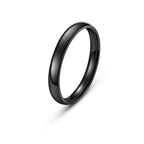 欧美外贸简约钛钢素圈光面戒指女情侣戒指对戒细不锈钢指环潮饰品