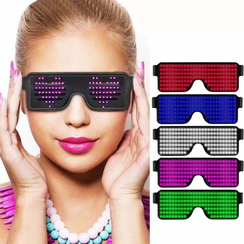 Source factory LED light glasses dynamic display glasses LED shutter glasses Halloween cheer props