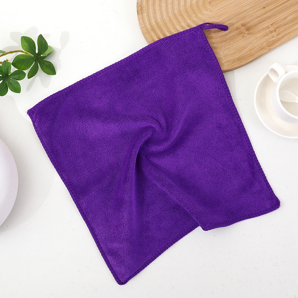 Toallas al por mayor limpieza doméstica toallas de fibra fina para limpiar la mesa engrosada absorción de agua no es fácil de perder cabello colgar toallas cuadradas image 10
