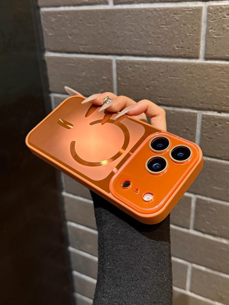 Magnetic Matte Phone Case For Iphone 16 Pro Max Starry Orange_voghion.com