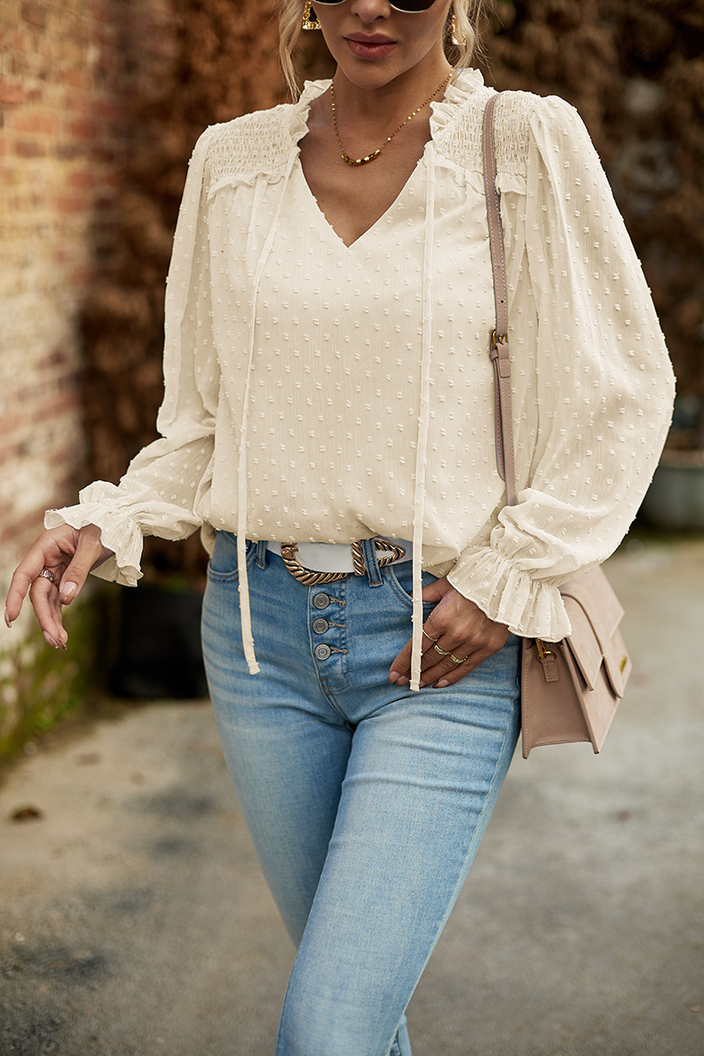 Comfort Function Regular Fit Fit Type Women's Blouse Long Sleeve Blouses Casual Solid Color
