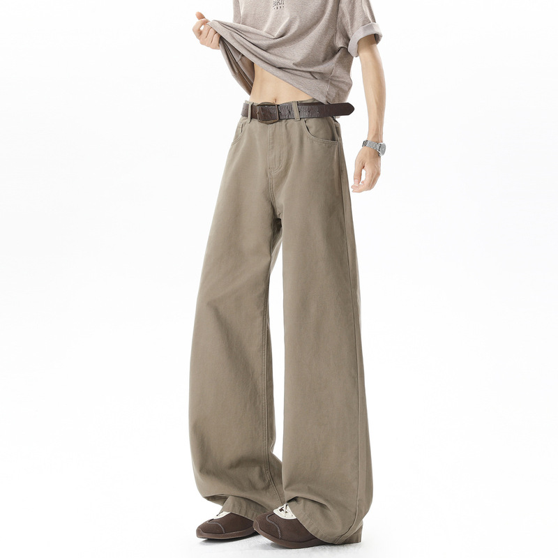 Men's pure cotton work pants, 2026 autumn new model, solid color casual pants, men's loose straight casual trousers Men's pure cotton work pants, 2026 autumn new model, solid color casual pants, men's loose straight casual trousers