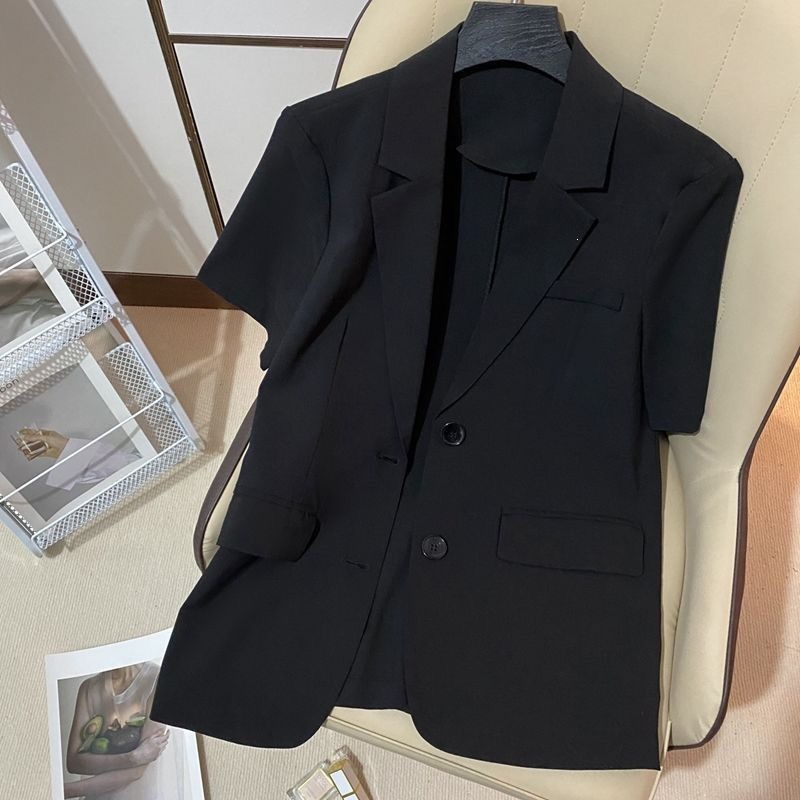Thin Short-Sleeved Suit Jacket for Women, 2026 Summer New Korean Style Casual Slimming High-End Youthful Blazer