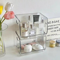 Acrylic Cosmetic Organizer Box, Premium Light Luxury Instagram-Inspired Brush Holder & Makeup Desk Shelf for Eyeshadow and Lipstick