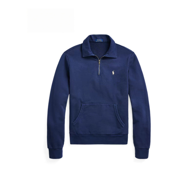 Foreign trade Paul Polo logo embroidered solid color casual jacket, spring and autumn men's half-zip cardigan sweatshirt