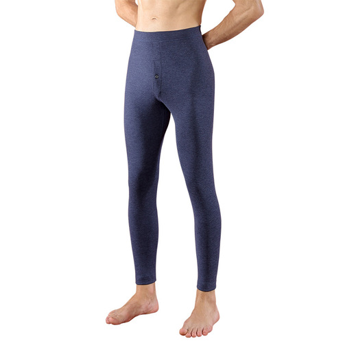 Double-sided brushed men's thermal pants men's thickened large size German velvet autumn pants men's slim bottoming pants for middle-aged and elderly people