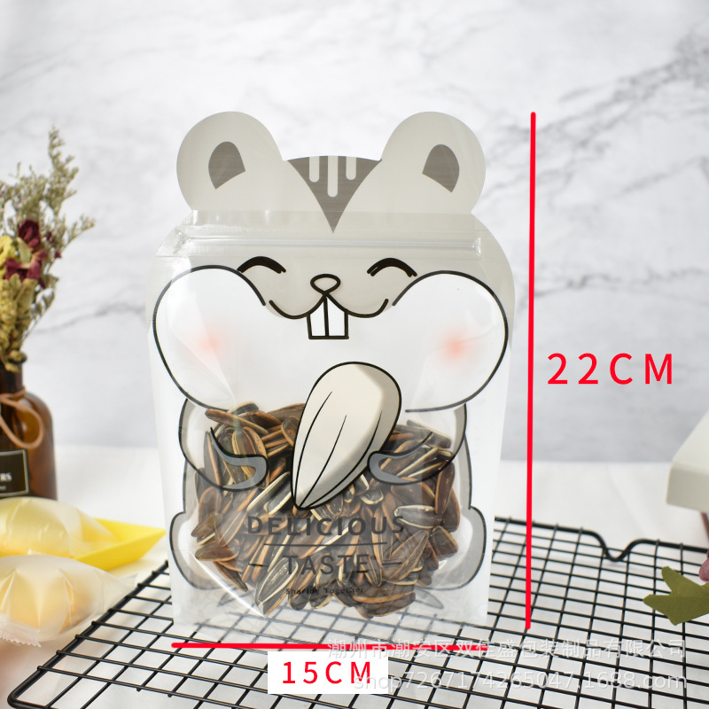 Bolsa de embalaje crujiente copo de nieve Bolsa de turrón bolsa de comida de nuez de jujube de leche bolsa de caramelo bolsa ziplock bolsa de dibujos animados bolsa de forma especial al por mayor