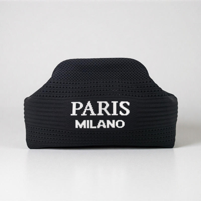 Amazon's New Solid Color Knitted Clutch Bag, Versatile for Everyday Use, Woven Clip Storage Makeup Bag with Large Capacity