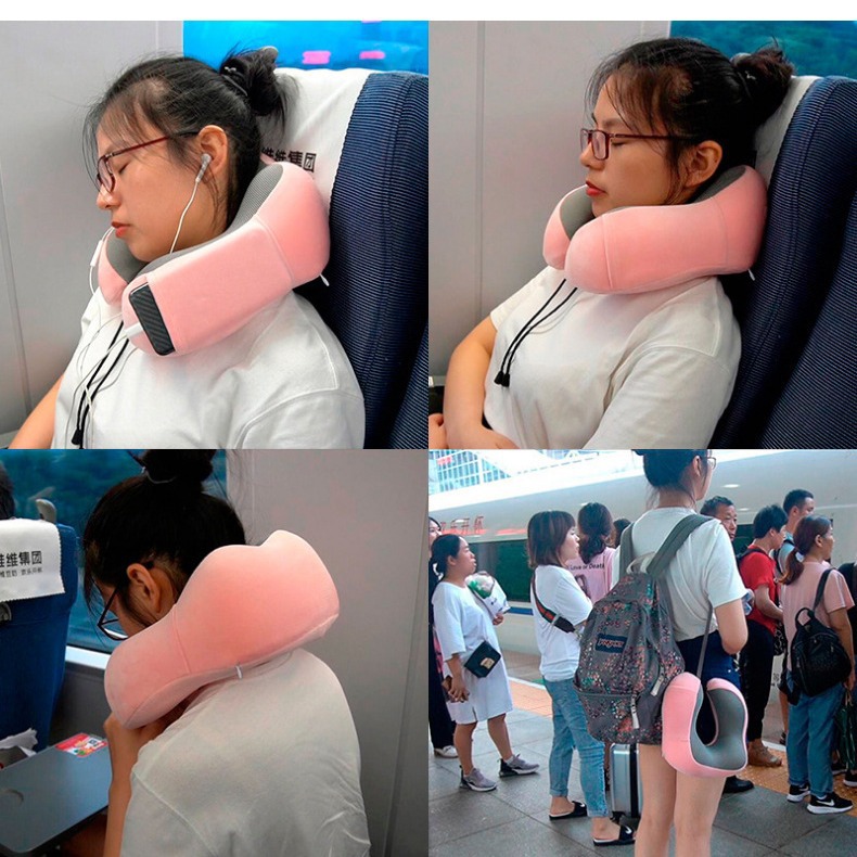 Cation Travel Pillow U-shaped Memory Foam Nap Pillow 100% Cotton U-shaped Neck Support Portable Pillow Magnetic Fabric Breathable Neck Pillow