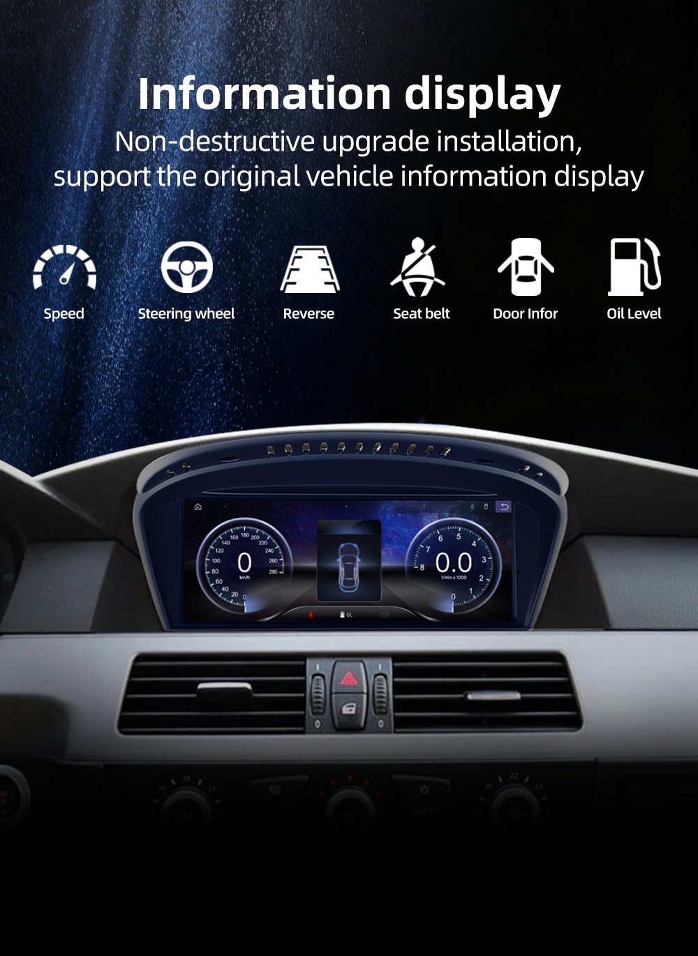 Large Screen Central Control Navigation System Suitable for Bmw 3/5 Series E60 E61 E64 E90 E91 E93 2004-2012