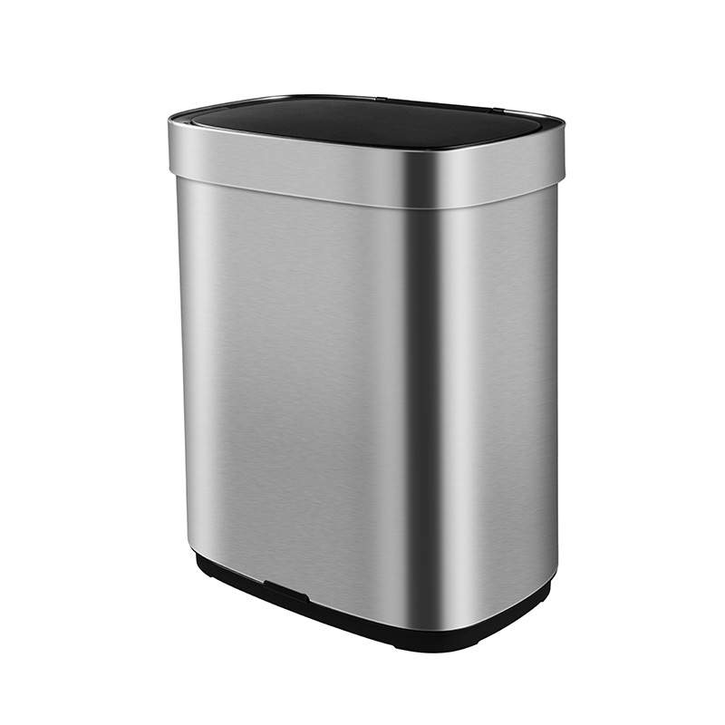 Basurero inteligente de acero inoxidable con sensor automático y desinfección por ozono para cocina y sala de estar