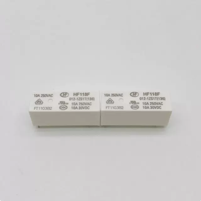 宏发继电器HF118F-012-1ZS1T(136)一组转换5脚10A250VAC线圈12VDC