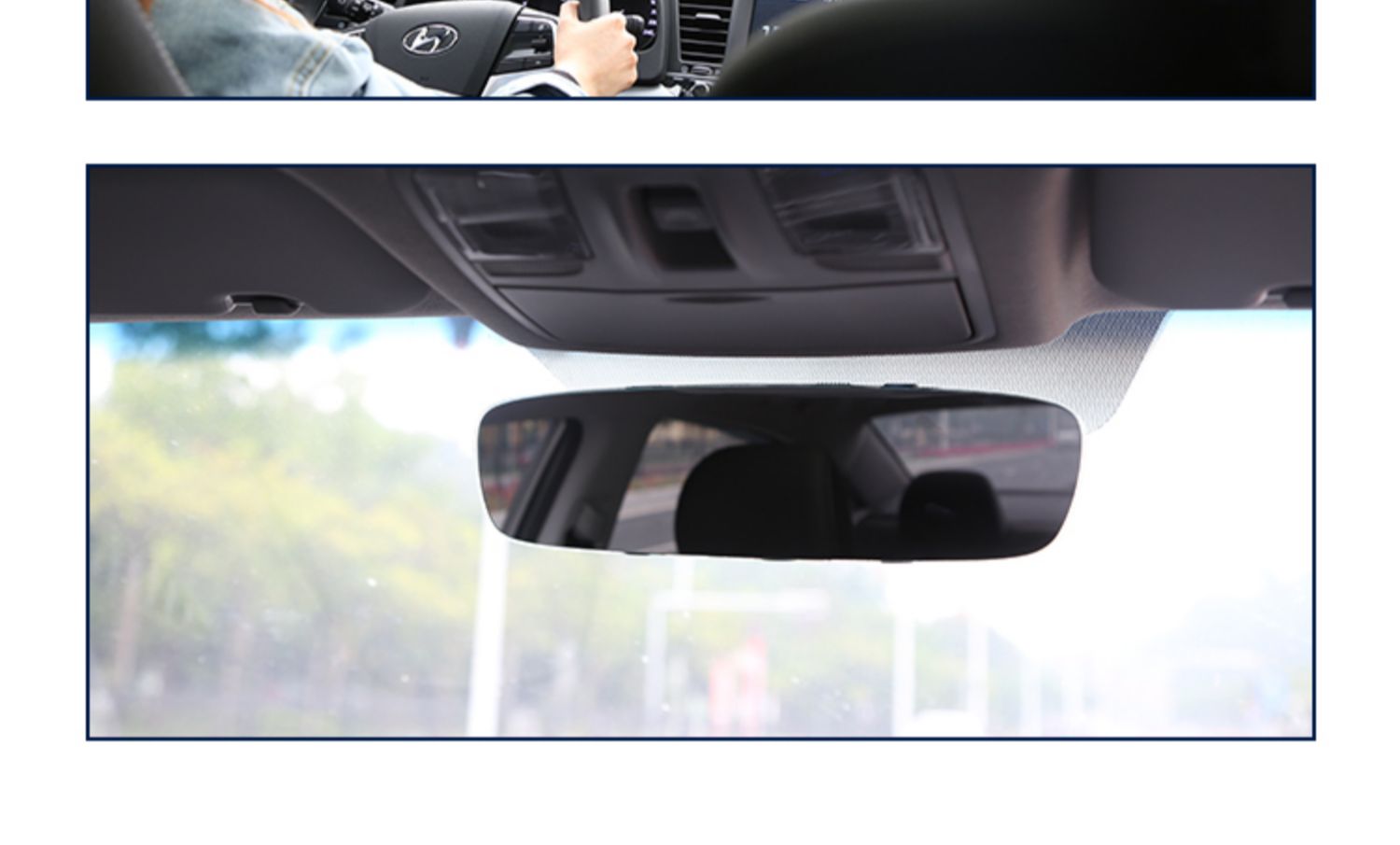 Car interior rearview mirror, wide-angle anti-glare, large field of view, reversing auxiliary mirror, curved blue mirror, anti-high beam
