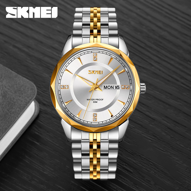 Reloj de cuarzo para hombres, reloj de negocios, reloj de moda, calendario de hombres, reloj de acero impermeable, nocturna, reloj transfronterizo al por mayor