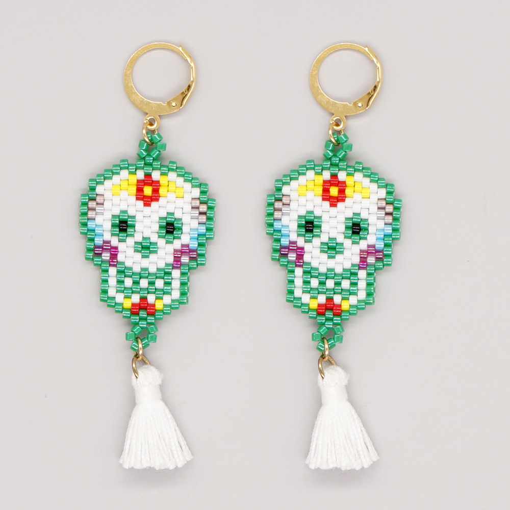 1 Pair Retro Geometric Beaded Plating Womenu0027S Drop Earrings